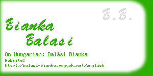 bianka balasi business card