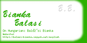 bianka balasi business card